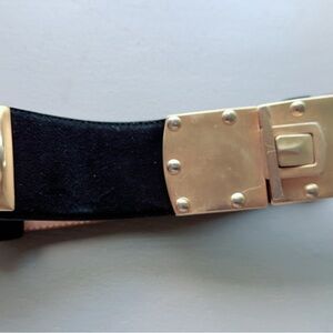 DKNY Black Suede and Gold Belt